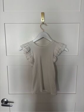 Maeve Cream Ruffle Sleeve Tank Top